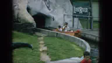 New Jersey USA (1966): People Riding Lost River At Amusement Park
