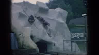 New Jersey USA (1966): Amusement Ride With Waterfall And Boats With People In The