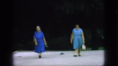 New Jersey USA (1966): Two Older Ladies Walking On A Sidewalk Through A Park