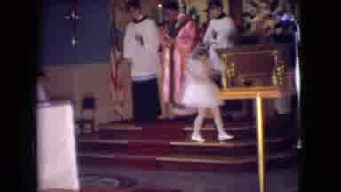Ohio USA (1966): A Young Girl Dressed As An Angel Walks Down The Stairs Of A