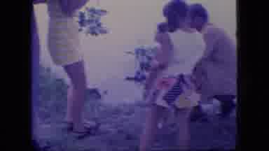 Ohio USA (1966): Children On Bank Side With Parents In Swimming Suits Outdoor