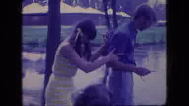 Ohio USA (1966): Family At Lake Sees Floating Dead Fish In Water