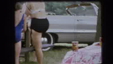 Ohio USA (1966): Family Picnic Summer Bathing Suit Swimming