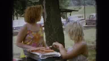 Ohio USA (1966): Family Enjoying Barbecue On Sunny Day