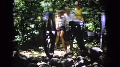 Ohio USA (1966): Parent Children Waving Playing Near Gray Rocks Sunny Military