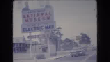Ohio USA (1966): Car Ride Past Museum And Brick Building