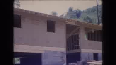 Ohio USA (1966): New House Being Built By Workers Near Woodland Area