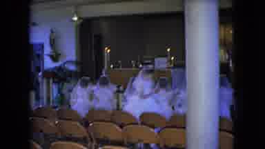 Ohio USA (1966): 8 Girls Doing Their First Communion In A Catholic Church