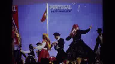 Portugal (1972): Flag Waving Banner With A Group Of People Surrounding The Pole