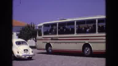 Portugal (1972): People Getting On Bus For Traveling Purposes