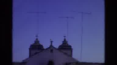 PORTUGAL-1972: Sky Buildings Tourists Locals Trees Buildings Cars Wooden Doors