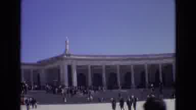 PORTUGAL-1972: Curved Old Building With Pillars Porticoes And Many Stairs At The