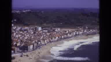 Portugal (1972): Cascading Foothills Surrounding Quaint Seaside Town Located On