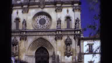PORTUGAL-1972: Front Of Church Building With People Walking In