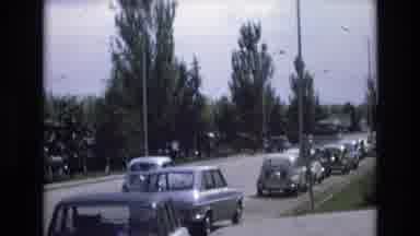 Spain (1972): Outdoors Road Cars Sky Trees Light Posts Concrete 1950 Street