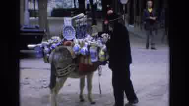 Spain (1972): Man Loading Merchandise And Products On A Donkey