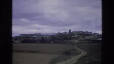 Spain (1972): Single Bison Standing In A Field With Hills And Trees In The