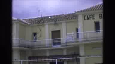 Spain (1972): Cafe Bar Building Mountains Old Ornate