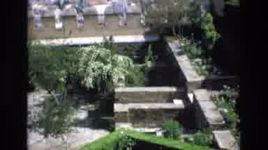 Spain (1972): Large Brick Courtyard Overlooking Town