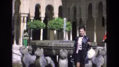 Spain (1972): Woman By Fountain On Vacation In City