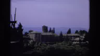 Spain (1972): Large Old Building Showing Sky Behind And Empty Garden Path With