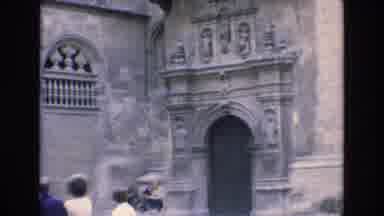 Spain (1972): Tourists View Architectural Wonder From Outside Looking At Building