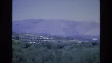 Spain (1972): Telephone Poles Green Foliage Near Hilly Mountainside Pasture