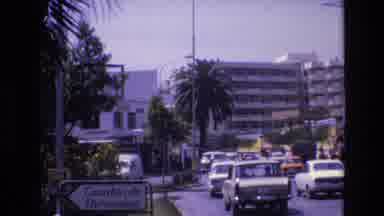 Spain (1972): Classic Cars On A Busy Street