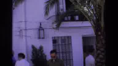 Spain (1972): Building With Pom Tree In Front And People