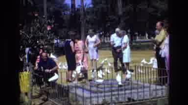 Spain (1972): Flying Pigeons In A Park Full Of Bystanders