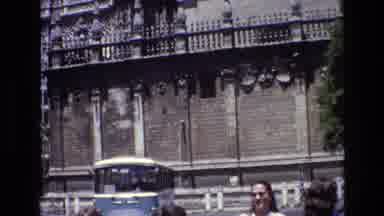 Spain (1972): Sunny Day Buss People Walking Around Next To Sea On Bridge Stone