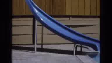 Central Coast California USA (1973): Fast And Fun Blue Slide By The Poolside On A