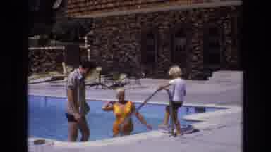 Colorado USA (1973): Woman Man Child Kids Yellow Swimming Parents Warm Water