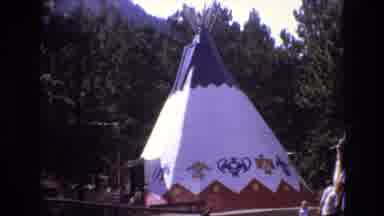 Colorado USA (1973): Child Playing With Sign Giant Indian To