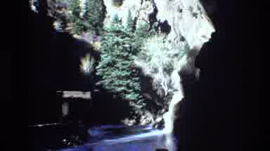 Colorado USA (1973): Rocky Area With Evergreen Switches To People Climbing Steep