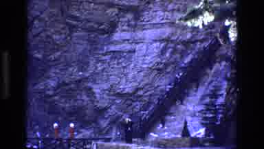 Colorado USA (1973): Lots Of People Climbing Steep Stairs Up The Side Of A Cliff