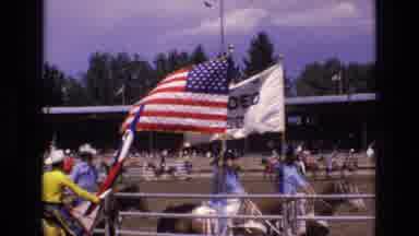 COLORADO SPRINGS COLORADO USA .-1973: Cowboys And Cowgirls Riding Horses Waving