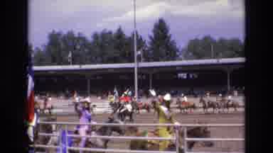 COLORADO SPRINGS COLORADO USA .-1973: Group Of Cowboys Ride In A Circle On