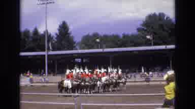 COLORADO SPRINGS COLORADO USA .-1973: Several People In Uniform Carrying Flags