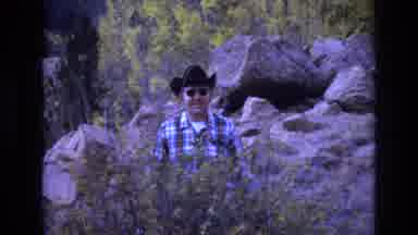 COLORADO SPRINGS COLORADO USA .-1973: Guy Walking Outdoors In A Mountainous Area