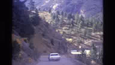 COLORADO SPRINGS COLORADO USA .-1973: Car Driving Through Mountains