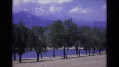 COLORADO SPRINGS COLORADO USA .-1973: Backdrop Of Mountains With Water Between A