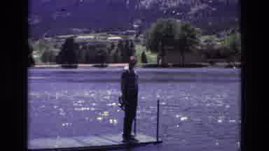 COLORADO SPRINGS COLORADO USA .-1973: Man Waving Lake Outside