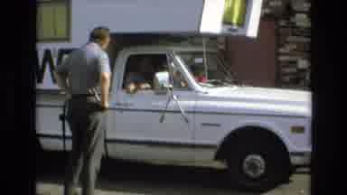 COLORADO SPRINGS COLORADO USA .-1973: Man Talking To Another Man Who Has A Rv