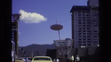 Lake Tahoe Nevada USA (1973): People Moving Down A Very Busy City Street
