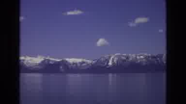 Lake Tahoe Nevada USA-1973: Splendid Snowy Mountain Range By The Sea With A