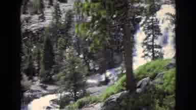 Lake Tahoe Nevada USA (1973): A Beautiful Waterfall Flowing Into A Stream In The