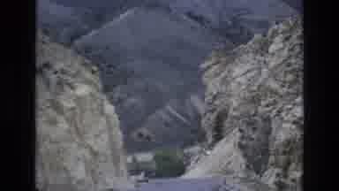 Lake Tahoe Nevada USA (1973): Driving Down An Ice Covered Road In The Snowy