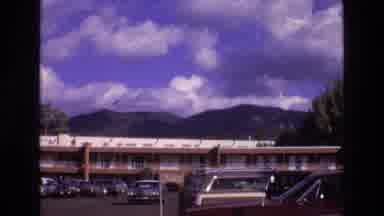New Mexico USA (1973): Hotel Parking Lot With A View Of The Mountains In A Nice