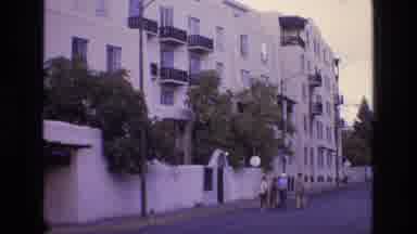 New Mexico USA (1973): Hotel Taxi Walking Road Danger Garage Greenery Concrete